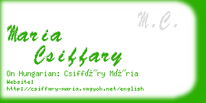 maria csiffary business card